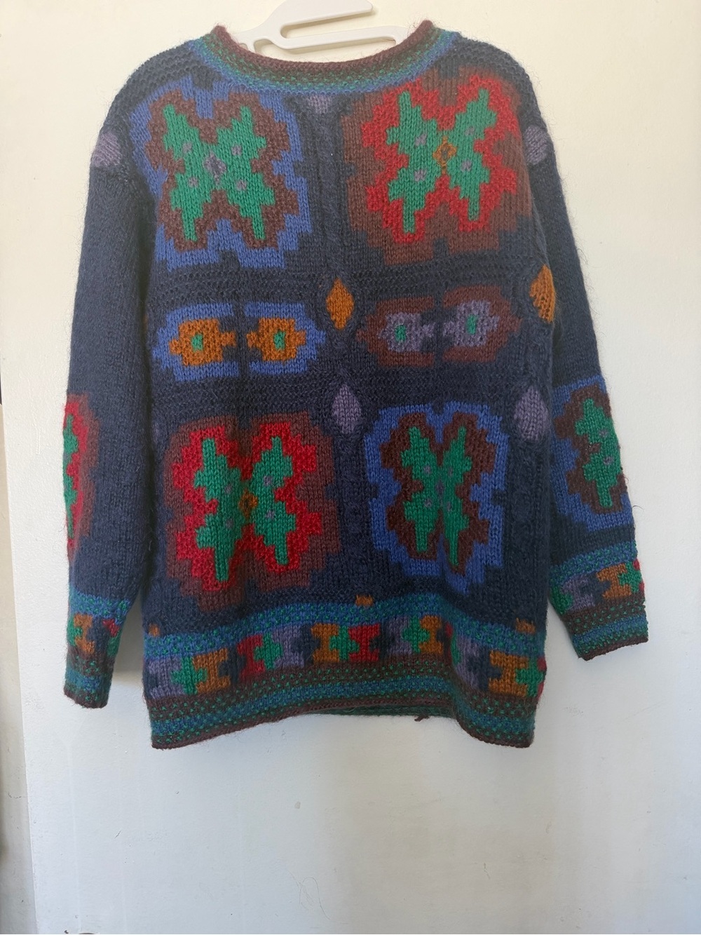 Vintage Rosanna Hand Knit Mohair Blend Southwestern Geometric Sweater Women’s Sm